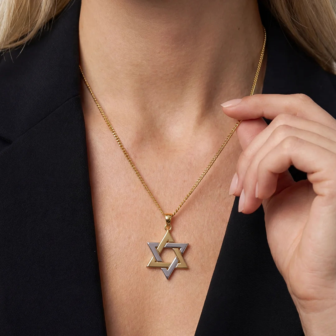 Pendentif étoile de David bicolore
