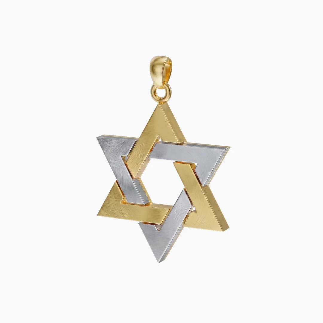 Colgante clásico bicolor Estrella de David