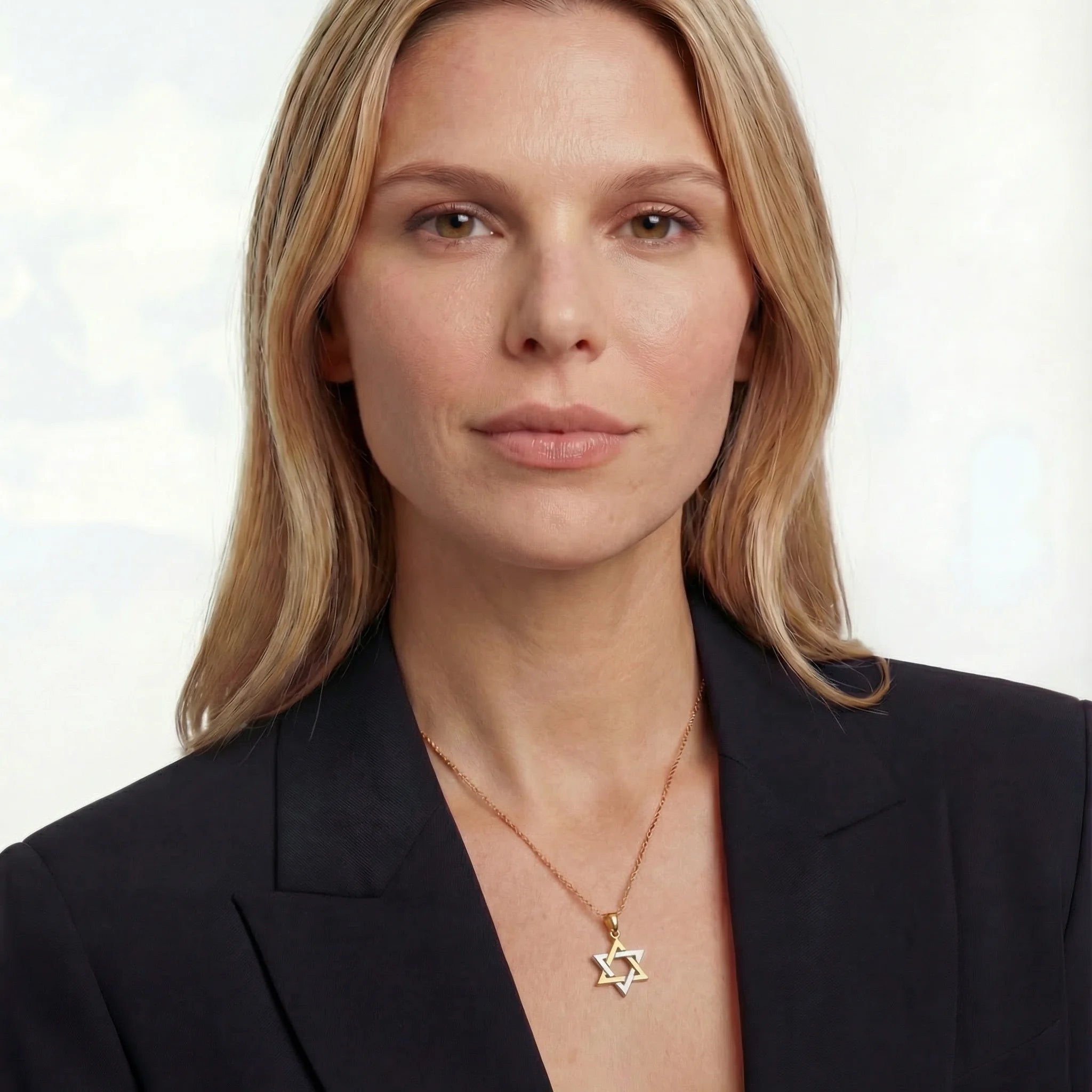 Pendentif étoile de David bicolore