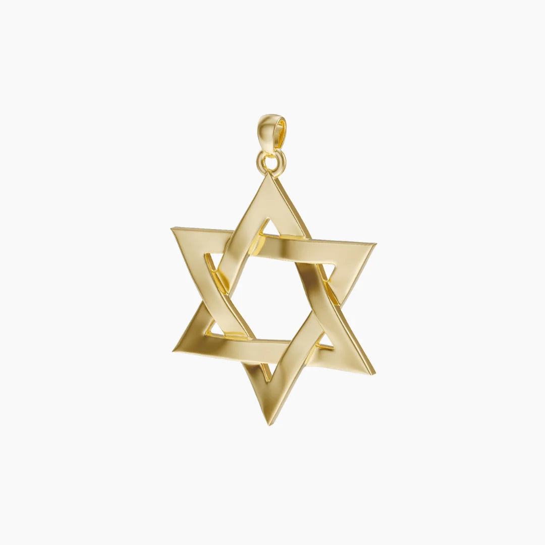 BRTAGG Bougeoirs Menorah avec 7 Branches, Hauteur 17 cm, Motif étoile de David - Décoration juive plaquée Or (modèle 4346