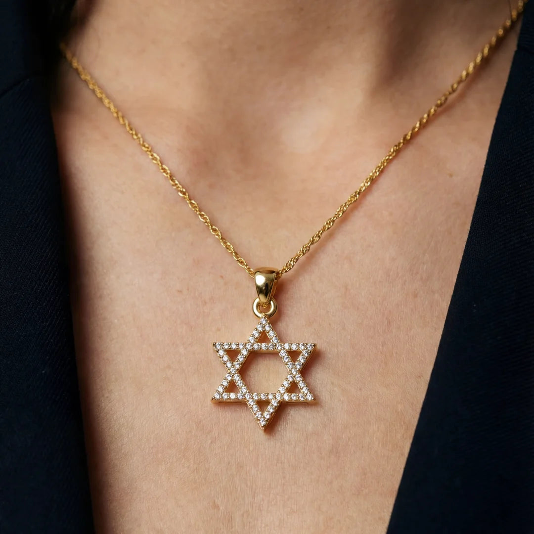 Pendentif classique en diamant Étoile de David