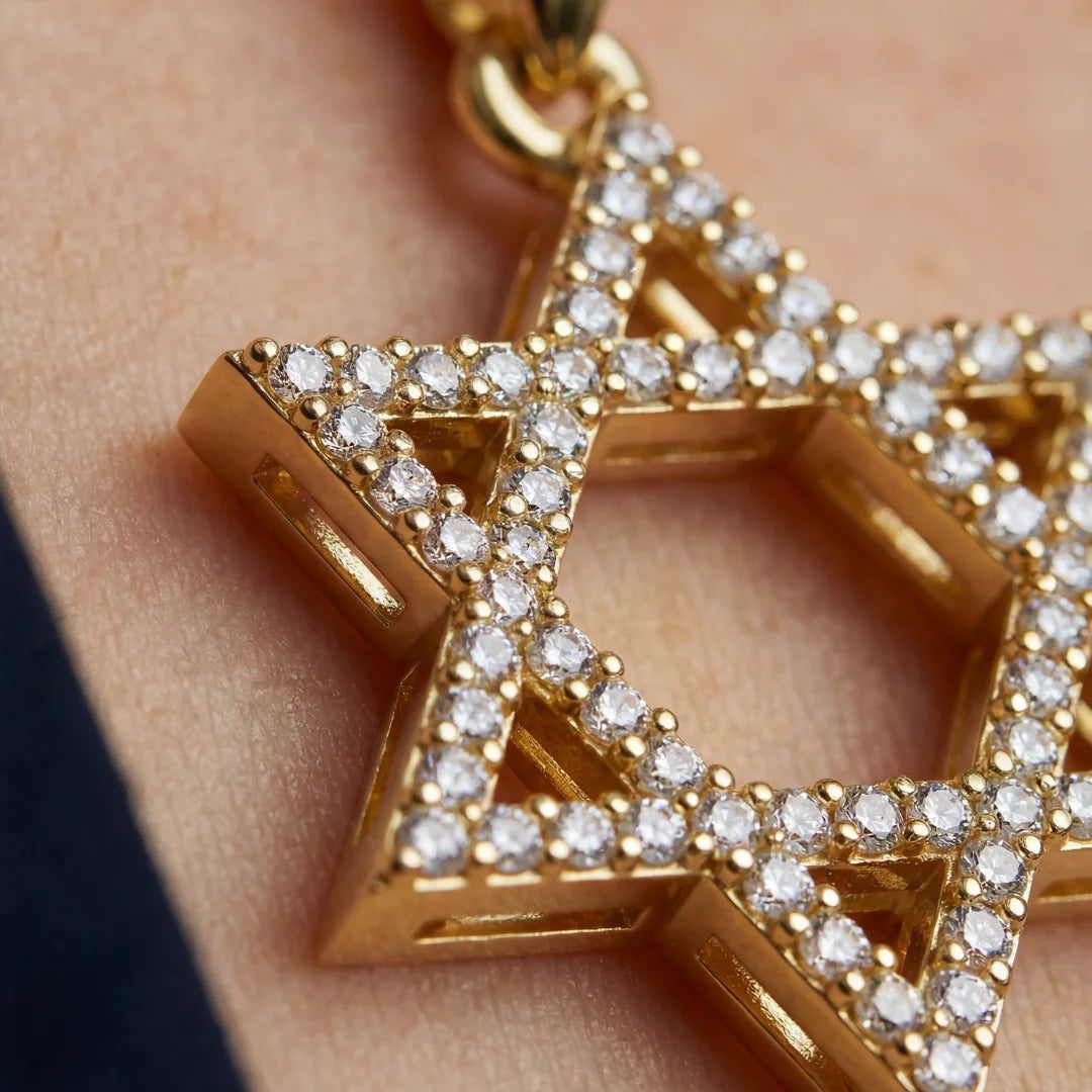 Pendentif classique en diamant Étoile de David