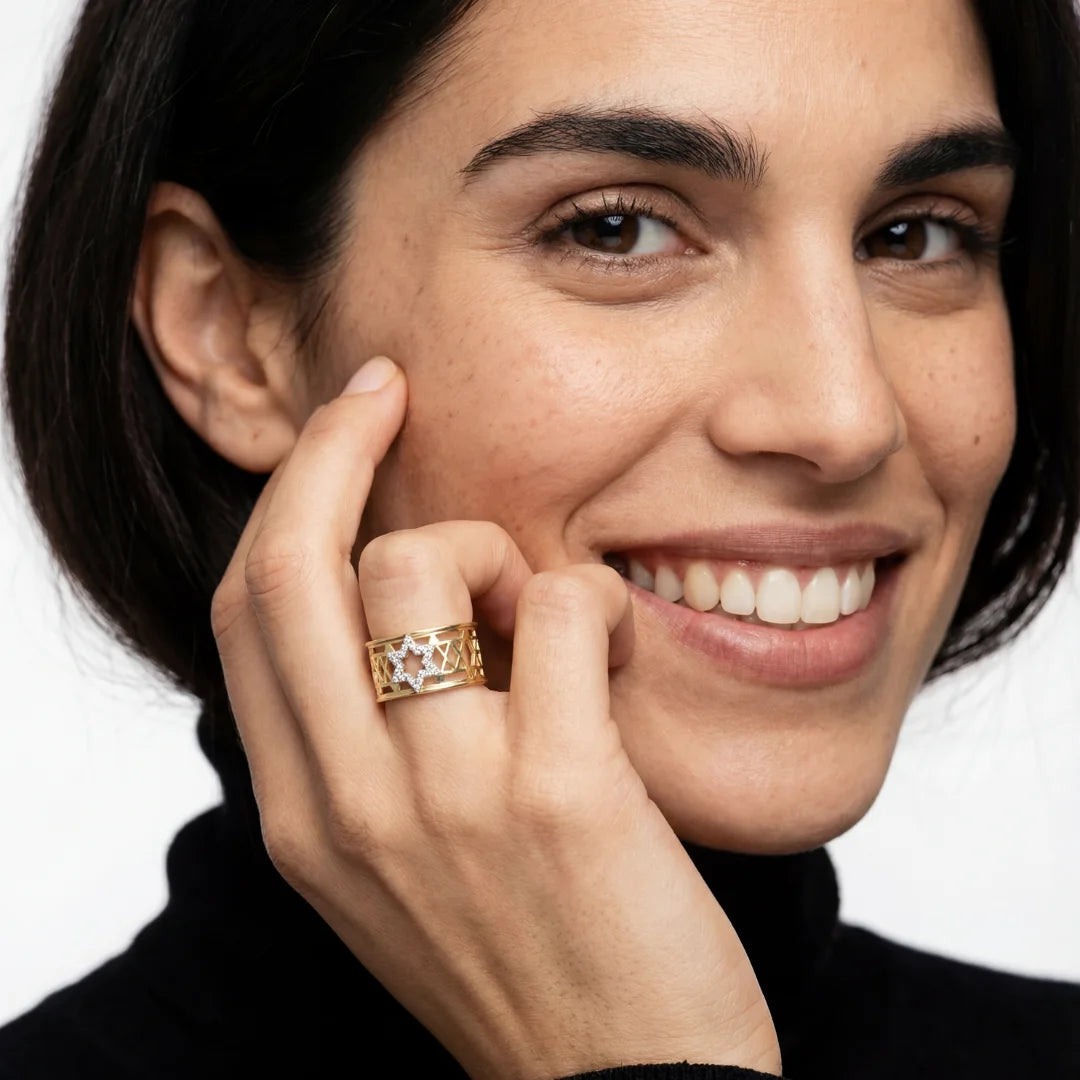 Bague éternité Étoile de David