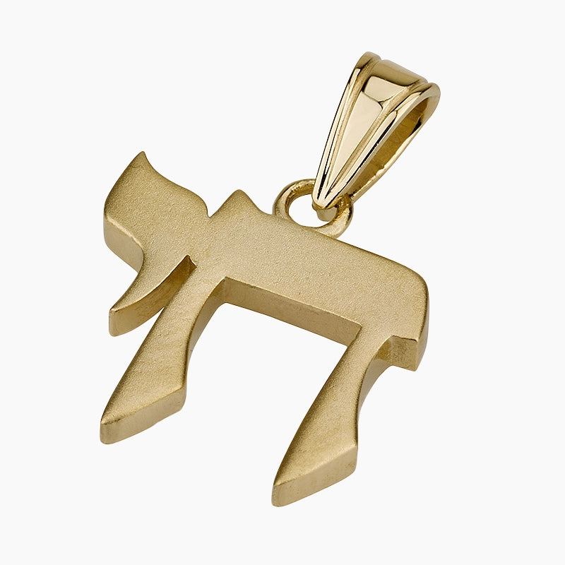 Spiritual 14K Gold Chai Pendant