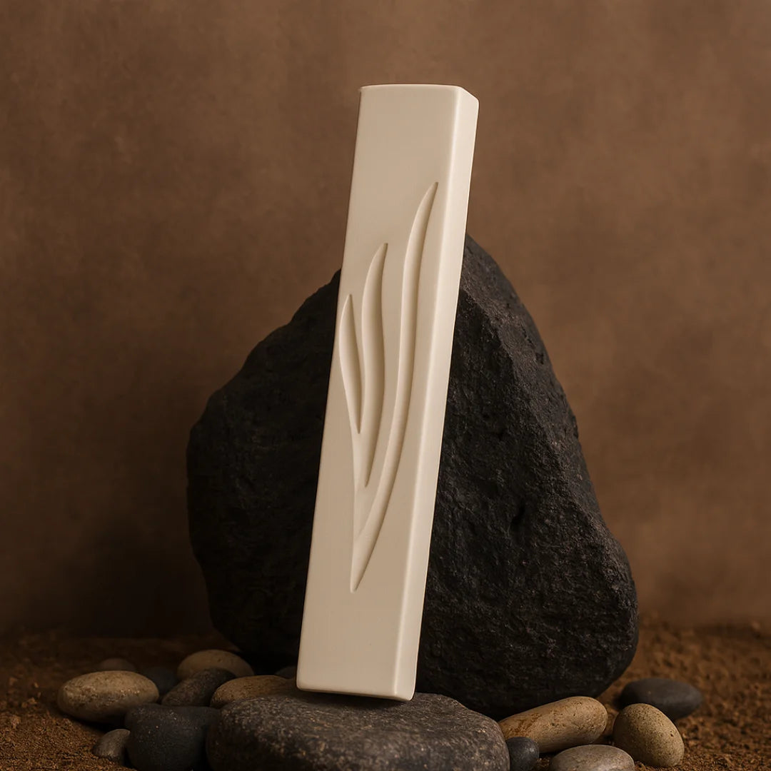 Shin Flame Mezuzah - Concrete Collection