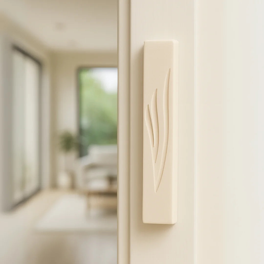 Shin Flame Mezuzah - Concrete Collection