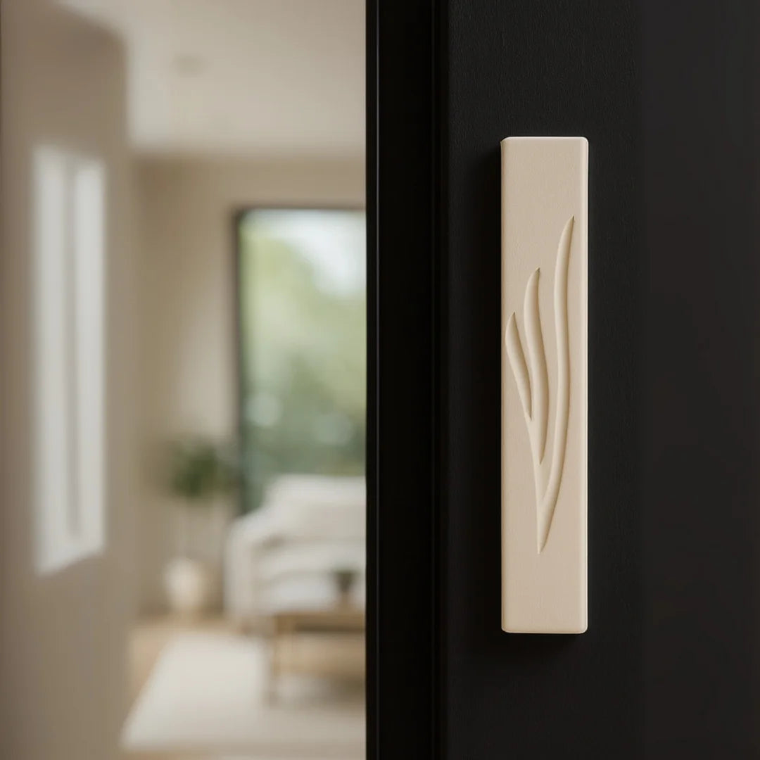 Shin Flame Mezuzah - Concrete Collection