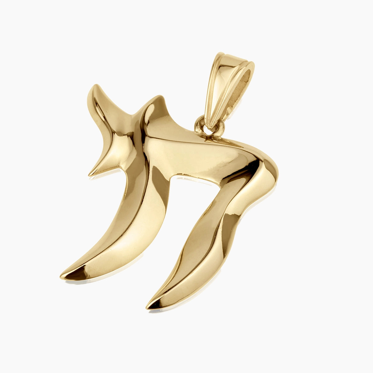 Elegant 14K Solid Gold Chai Pendant