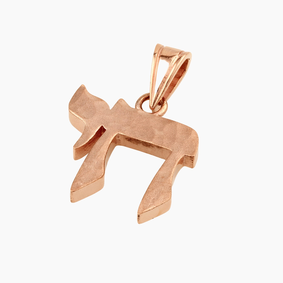 14K Rose Gold Rugged Chai Pendant