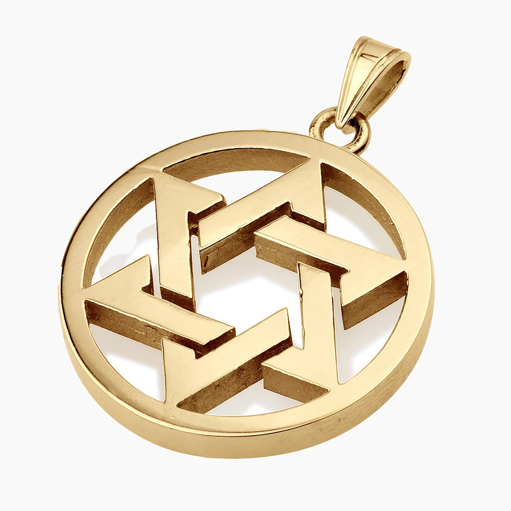 Spiritual 14K Gold Star of David Pendant