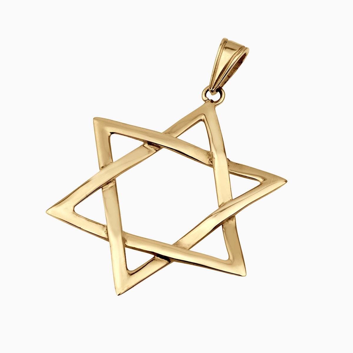 Elegant 14K Solid Gold Intertwined Star of David Pendant