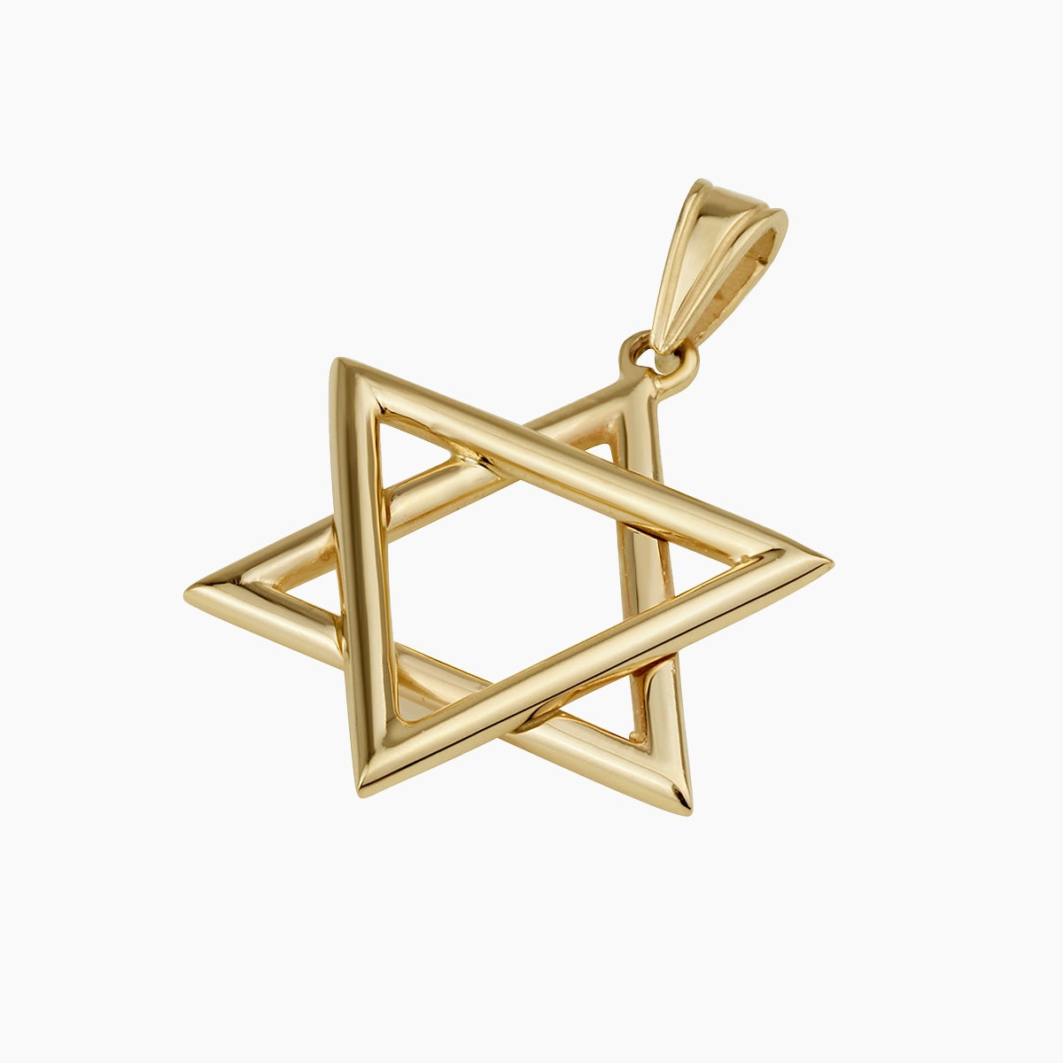 Illuminated 14K Gold Star of David Pendant