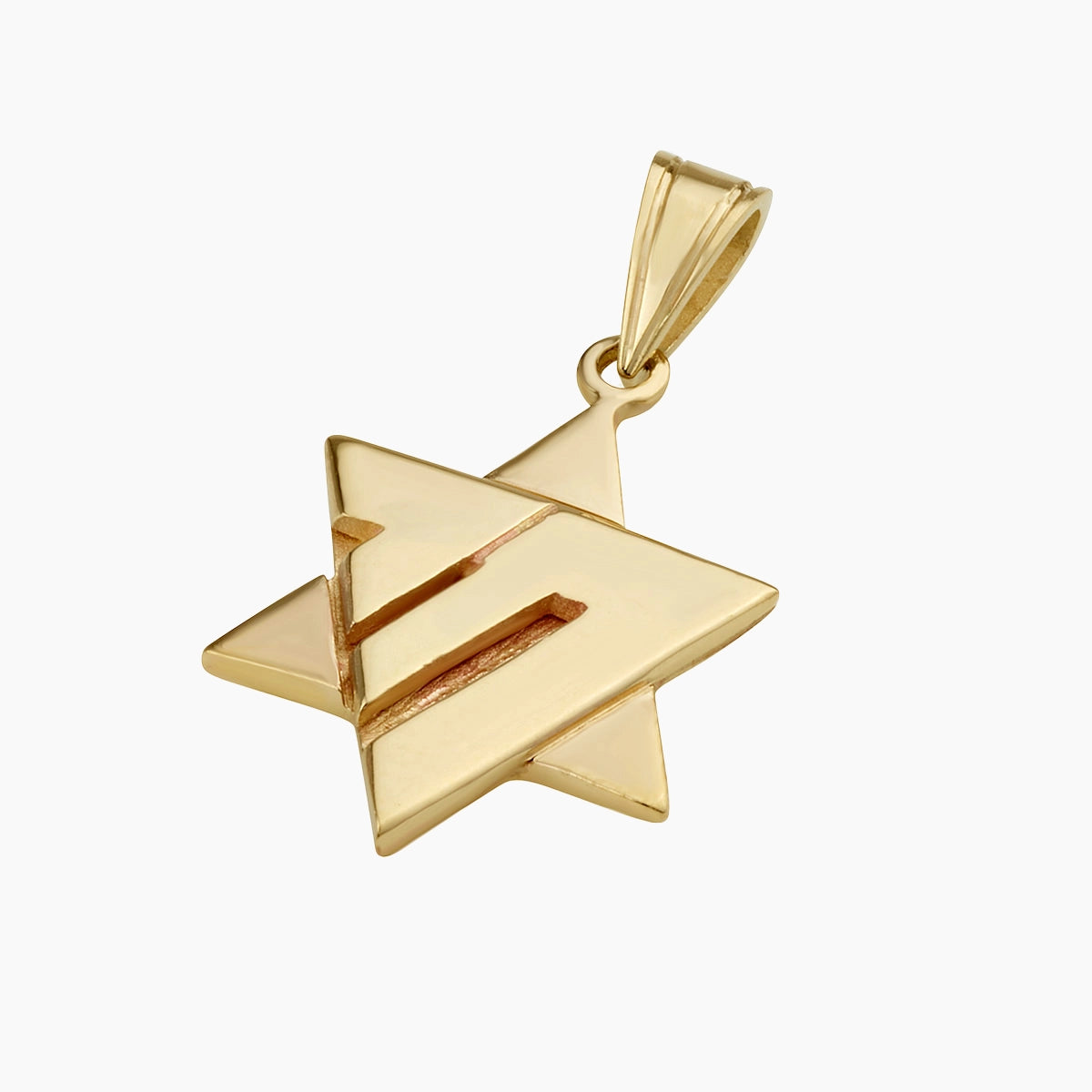 Exquisite 14K Solid Gold Star of David & Chai Pendant