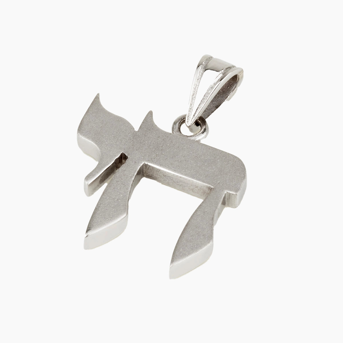 Classic Chai Pendant Handmade with Solid 14K White Gold
