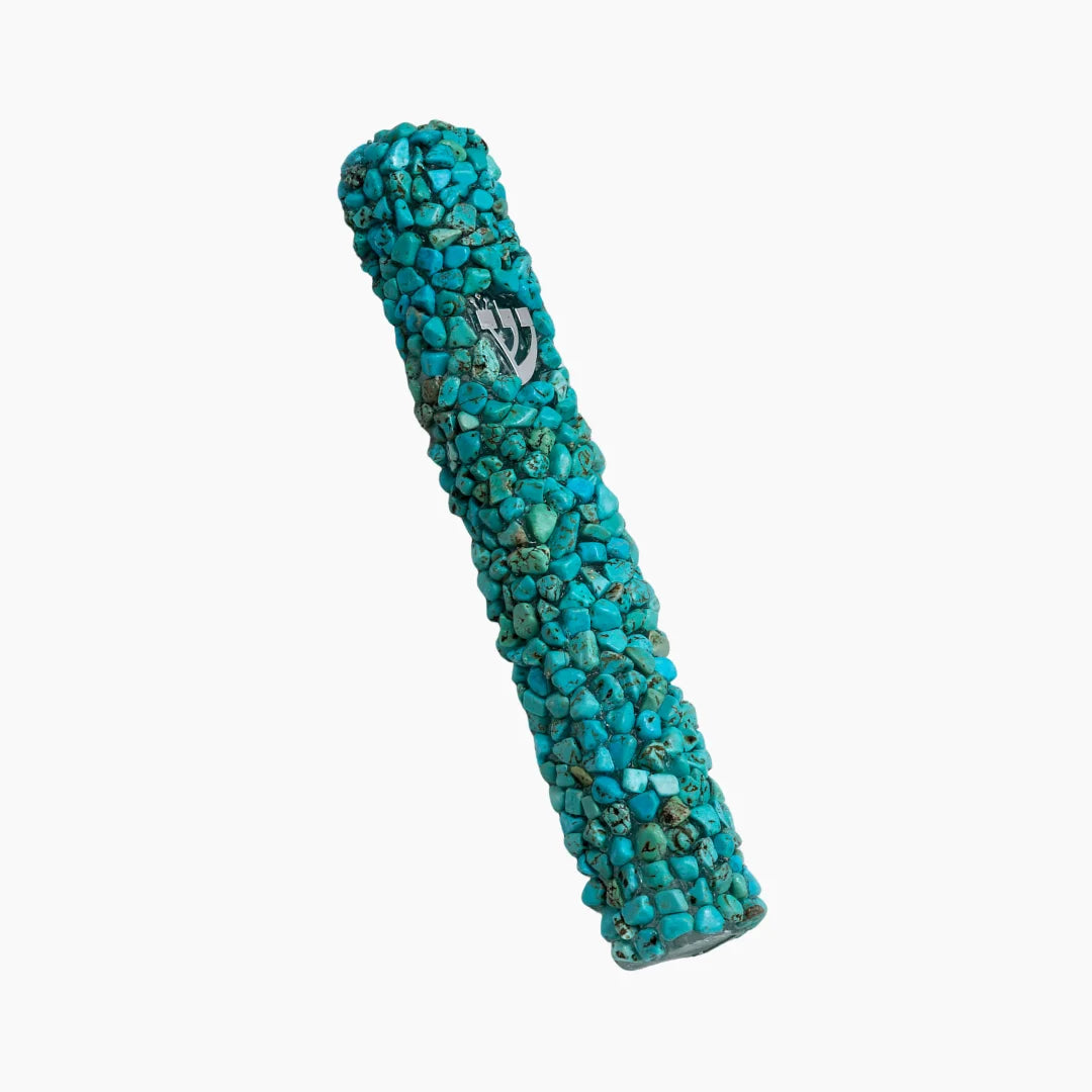 Turquoise Gemstone Mezuzah - Noach Collection