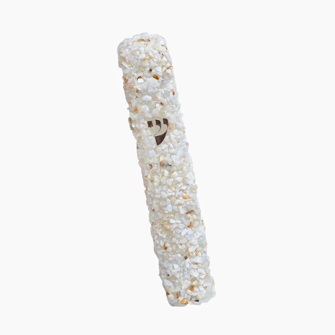White Lace Agate Mezuzah - Or Collection