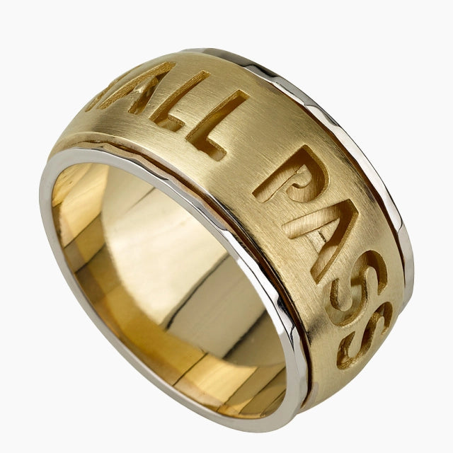 14k Gold This too shall pass spinning Ring