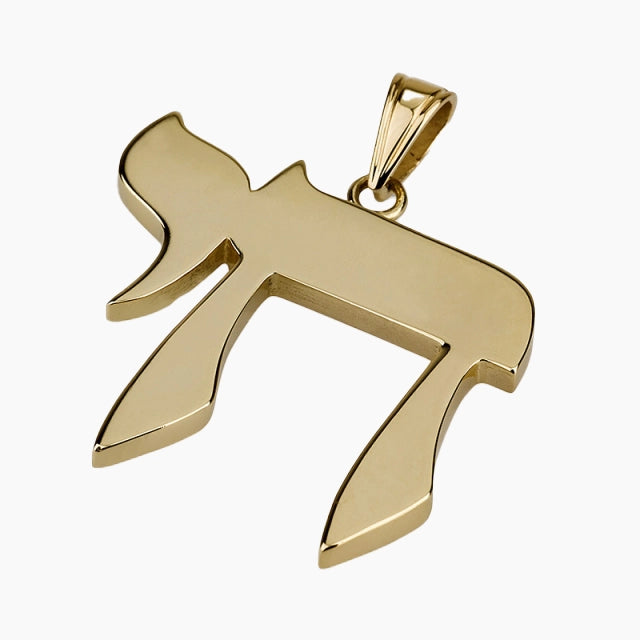 Handcrafted 14K Solid Gold Classic Chai Pendant