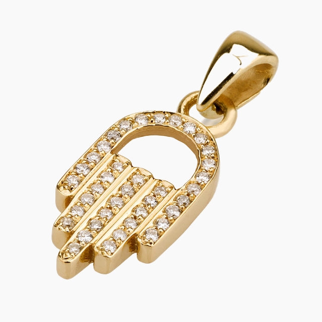 Pendentif Hamsa Heritage Deluxe en or 18 carats avec diamants