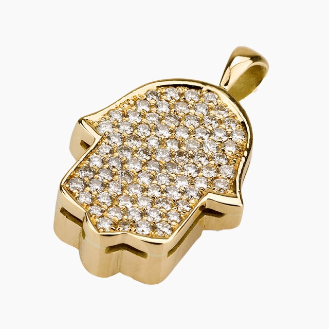 Pendentif Devotion Deluxe Hamsa 18 carats avec diamants