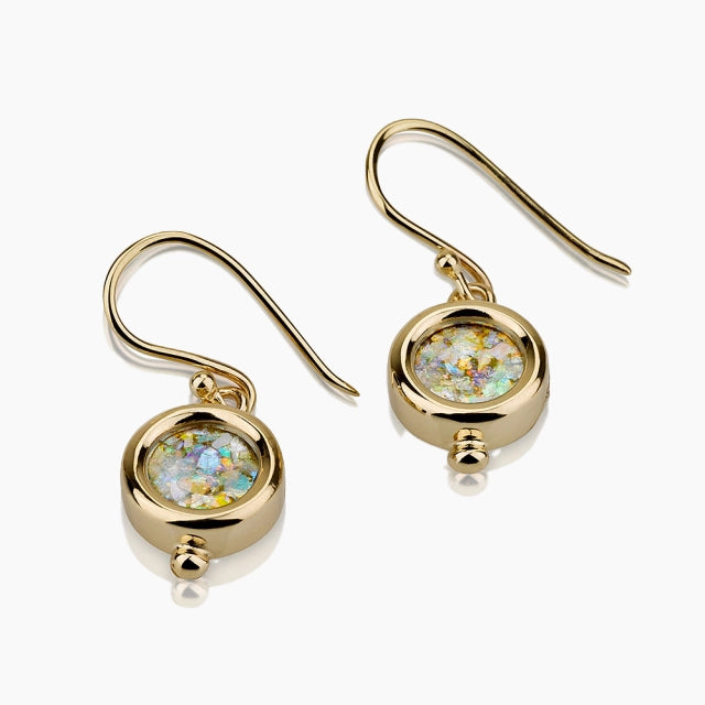 Devotion 14K Gold Earrings With Roman Glass