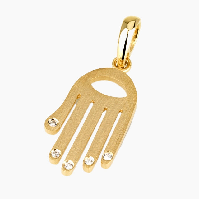 Pendentif Hamsa en or 18 carats avec diamants